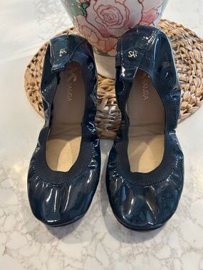 Yosi Samra navy patent ballet flats 8